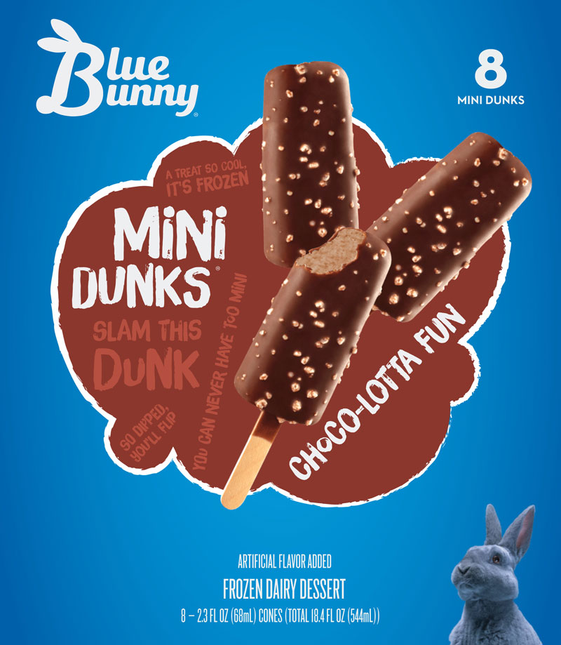 Blue Bunny "Choco-Lotta Fun" Heart Mini Dunks mockup.