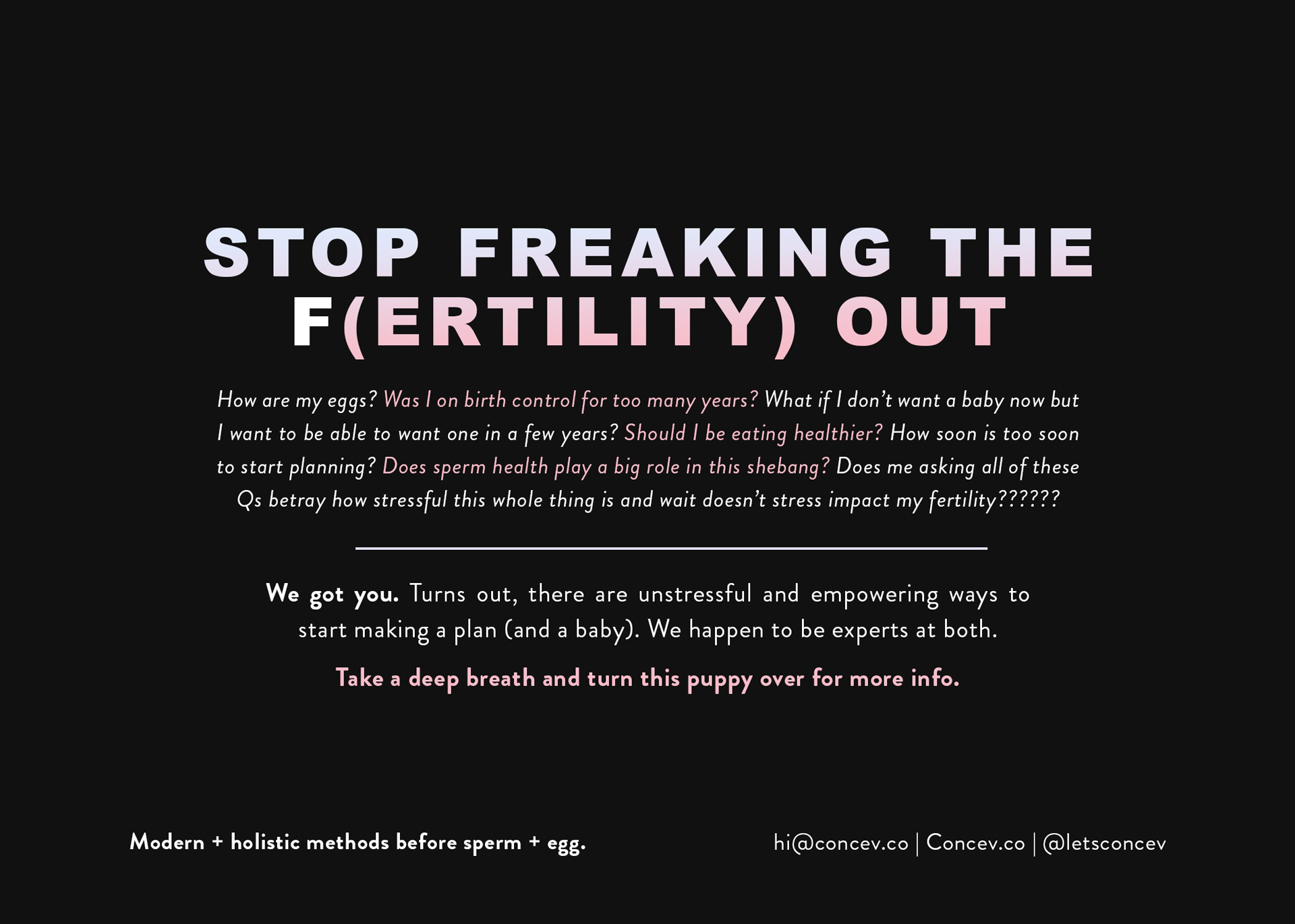 Marketing Collateral for Concev.