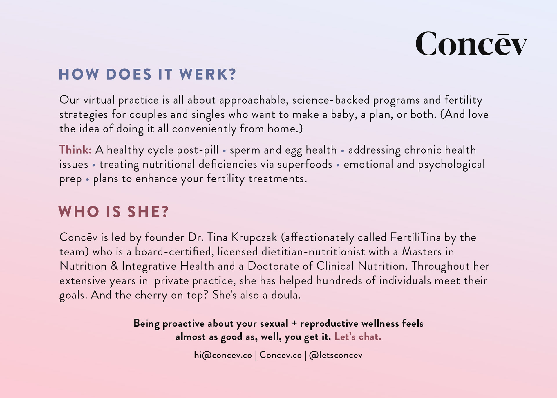 Marketing Collateral for Concev.