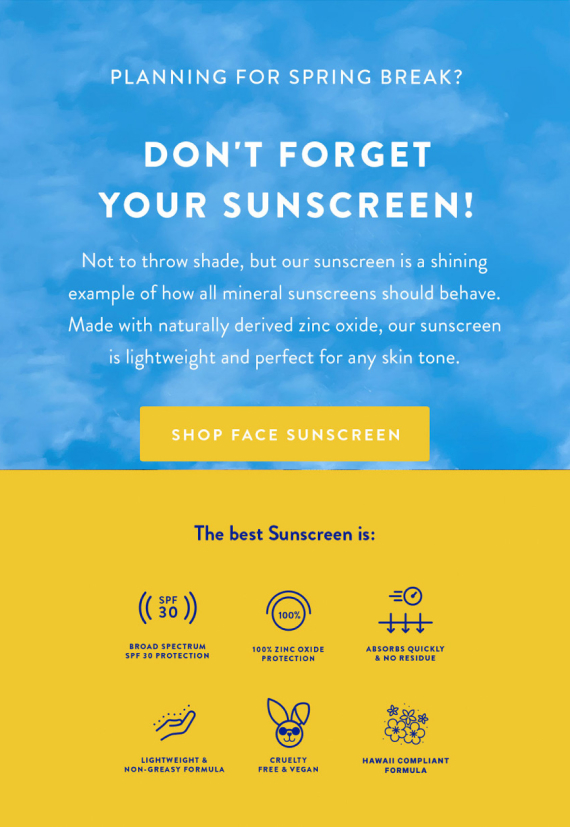 “Don’t forget your sunscreen” full page Native poster. "Don't forget your sunscreen" full page Native poster.