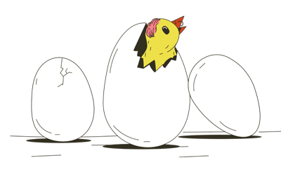 Illustration of birds hatching from eggs. Illustration of birds hatching from eggs.